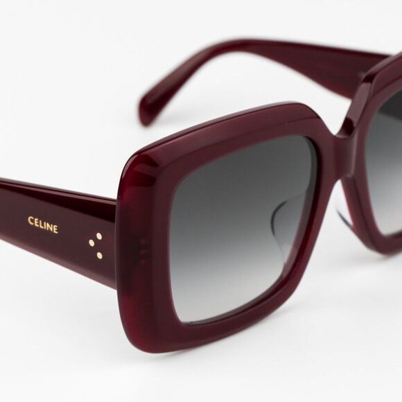 NEW Celine CL40263F 69B 3 DOTS Bordeaux Gradient Smoke Geometric Sunglasses - Picture 5 of 10